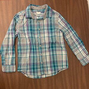 Boys Cat & Jack Long Sleeve Button Down Size Small (6/7)